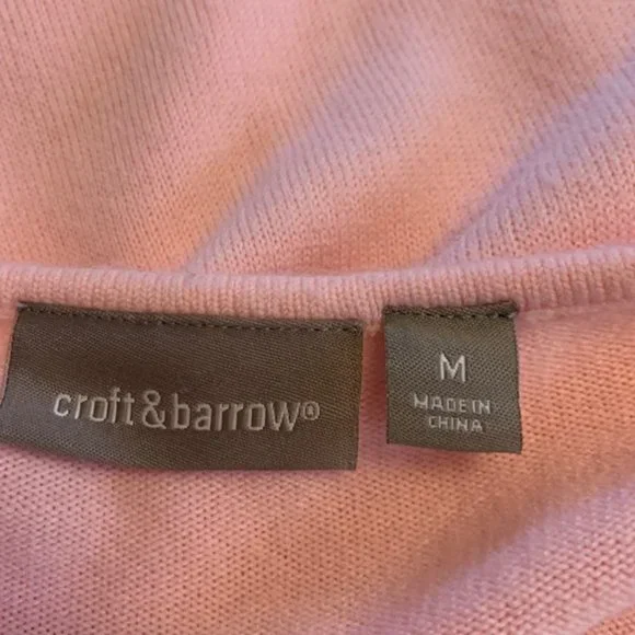 Croft & Barrow Pink V-Neck Sweater Size M - Picture 9 of 9